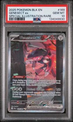 2025 Pokemon Black Bolt #169 Genesect Ex Special Illustration Rare PSA 10 - Image 1