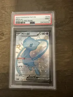 2024 POKEMON PAF EN-PALDEAN FATES SHINY ULTRA RARE #216 MEW EX PSA 9 - Image 1