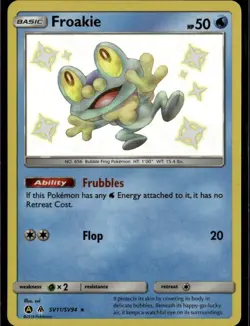 Froakie Shiny Holo Rare Hidden Fates: Shiny Vault SV11/SV94 Water Holo Pokemon C - Image 1