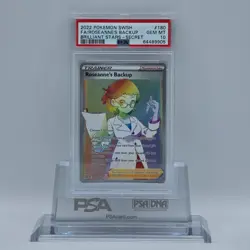 2022 Pokemon SWSH Brilliant Stars Secret Rare #180 FA/Roseanne's Backup PSA 10 - Image 1