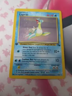 Pokemon Lapras Fossil 1st Edition Holo Rare 10/62 - Image 1
