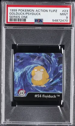 1999 POKEMON ACTION FLIPZ SER ONE #23 GOLDUCK/PSYDUCK PSA 9 - Image 1
