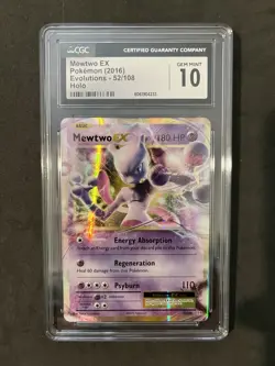 CGC 10 Mewtwo EX Pokemon XY Evolutions 2016 52/108 Gem Mint Holo - Image 3