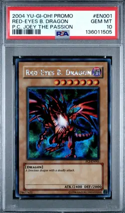 Yu-Gi-Oh! TCG PSA 10 Red-Eyes B. Dragon PCJ-EN001 Unlimited Secret Rare Promo - Image 1