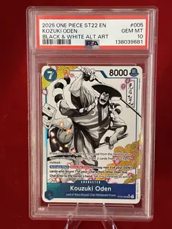 2025 ONE PIECE ST22 005 STARTER DECK KOUZUKI ODEN B&W PARALLEL ALT ART PSA 10 - Image 3