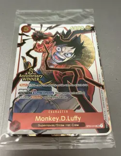 One Piece TCG 3rd Anniversary Winner Pack Complete ENG Monkey.D.Luffy ST01-012 - Image 2