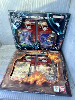 SET OF 2 Bandai One Piece CCG Illustration Box VOL 5 & VOL 6 LOT NEW SEALED! - Image 1