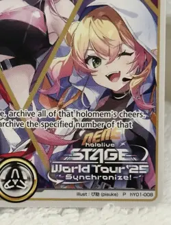 White Cheer Card Hololive STAGE World Tour '25 Synchronize! AnimeNYC Anime Expo - Image 2