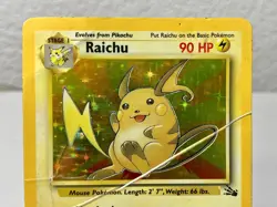 Raichu 14/62 Fossil Holo Rare WOTC Pokemon Card - HP / Damaged - Image 3