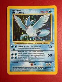 Pokemon TCG Articuno Fossil Holo Unlimited Rare Vintage Card 2/62 Near Mint - Image 1
