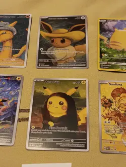 6 Pokemon x Van Gogh Black Star Promo ACG Art Card - read description - Image 3