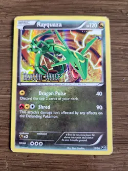 Rayquaza Pokemon Card 11/20 Stamped Dragon Vault Holo LP - Image 3