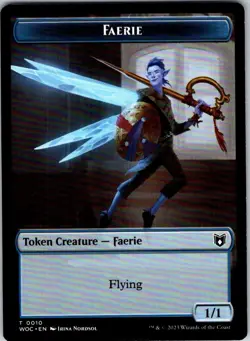 Magic the Gathering Faerie Rogue #016 Faerie Token Wilds of Eldraine Commander - Image 2