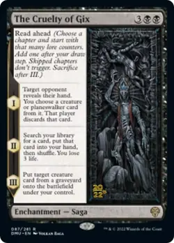 The Cruelty of Gix [Dominaria United Prerelease Promos] Foil Near Mint - Image 1