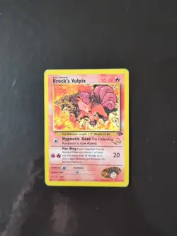Brock’s Vulpix 37/132 Gold W Stamp Gym Challenge Pokemon TCG MP - Image 1
