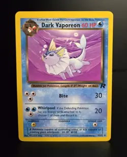 Pokemon TCG - DARK VAPOREON - 45/82 - UNLIMITED - TEAM ROCKET (2000) - WOTC - LP - Image 1