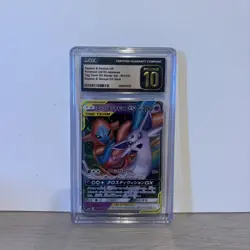 CGC 10 PRISTINE Pokemon Espeon & Deoxys GX 001/031 Japanese Tag Team - Image 1
