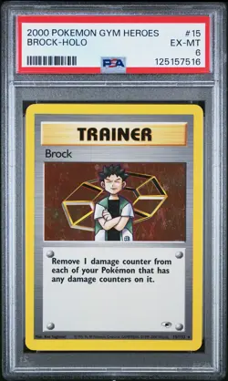2000 POKEMON GYM HEROES #15 BROCK-HOLO PSA 6 - Image 1