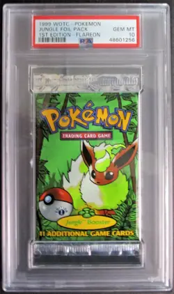 Jungle 1st Ed. Foil Pack Flareon PSA 10 (1256) Graded Booster Pack Pokemon - Image 1