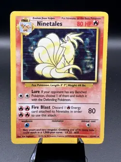 Pokemon TCG Ninetales Base Set Holo Rare 12/102 1999 Wizards of the Coast MP - Image 1