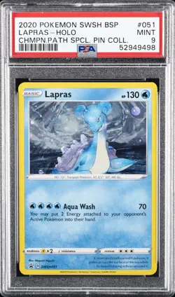 2020 POKEMON SWSH BLACK STAR PROMO #051 LAPRAS-HOLO PSA 9 - Image 1