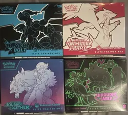 Pokemon Center ETB Lot x4 Black Bolt White Flare Shrouded fable Journey Together - Image 1