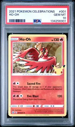 2021 POKEMON CELEBRATIONS #001 HO-OH PSA 10 - Image 1