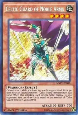 Yugioh - Celtic Guard of Noble Arms - 1st Edition Secret Rare NM - Free Holo - Image 1