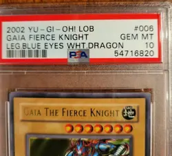 2002 Yugioh Gaia the Fierce Knight LOB-006 PSA 10 GEM MINT Ultra Rare Unlimited - Image 2