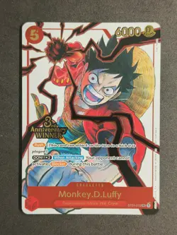 One Piece Monkey D. Luffy ST01 - 012 3rd Anniversary Winner Promo English Card - Image 1