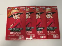 One Piece TCG Carrying On His Will 4 Booster Pack Factory Sealed New Lot Of 4 - Image 1
