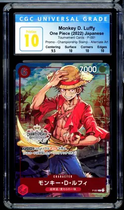 2022 Japanese One Piece Championship Promo Luffy P-001 CGC 10 Pristine - Image 1