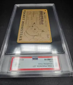 PSA 10 Pikachu ANA Pokemon Jet Gold Boarding Pass No.1 Promo Japanese Card 1998 - Image 2