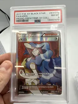 Pokemon Card Karen Full Art XY177a Premium Trainer's XY Collection PSA 8 - NM-MT - Image 2