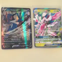 Pokemon TCG Card Hisuian Samurott V 101/189 Lurantis GX 015/149 Holo Lot - Image 1