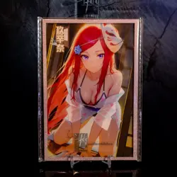 Kushina Uzumaki Waifu Trading Card A6 Oversized Pink Glitter Frame Naruto - Image 1