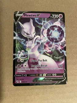 Pokemon TCG Mewtwo v Full Art Holo Ultra Rare Card 030/078 NM Condition - Image 1