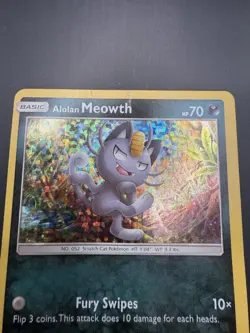 Alolan Meowth 8/12 - Holo Rare - 2017 McDonald’s Promo Pokemon Card HEAVY PLAY - Image 5