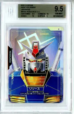 BGS GEM MINT 9.5 Gundam Card Game Resource R-002 C++ Gundam Newtype Rising (Jp) - Image 1