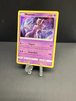 Pokemon TCG Mewtwo Detective Pikachu Holo Card 12/18 LP - Image 1