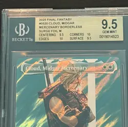 2025 MTG Final Fantasy Cloud Midgar Mercenary 0520 Borderless Surge Foil BGS 9.5 - Image 3