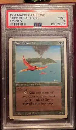 Magic The Gathering MTG BIRDS OF PARADISE Revised PSA 9 Mint - Image 1