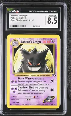 CGC 8.5 Sabrina's Gengar 2000 Gym Challenge 29/132 Rare Pokemon Card - Image 1