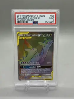 Pokemon Latias & Latios GX Team Up Secret Rare Full Art #190 PSA 9 - Image 1