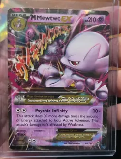2015 Pokemon M Mewtwo EX BREAKthrough Rare Holo #64/162 Nm + - Image 1