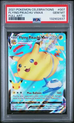 2021 POKEMON CELEBRATIONS #007 FULL ART/FLYING PIKACHU VMAX PSA 10 - Image 1