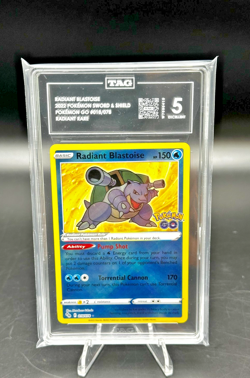 #18 Radiant Blastoise 2022 S&S Pokemon Go Radiant Rare - TAG 5 - Image 1