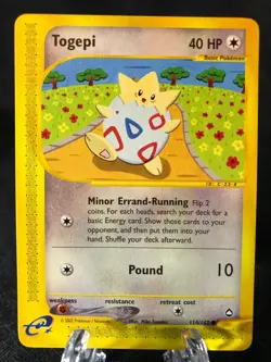 Togepi 114/147 Aquapolis Common Pokemon TCG NM Never Played - Image 1