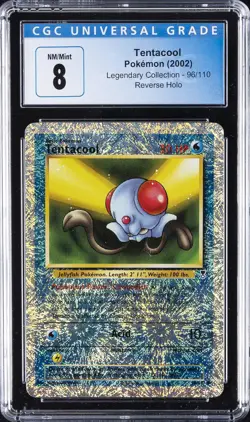 2002 POKEMON LEGENDARY COLLECTION REVERSE HOLO #96 TENTACOOL CGC 8 - Image 1