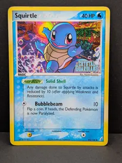 Squirtle 64/100 Crystal Guardians Reverse Holo Rare Pokemon TCG Nintendo MP+ - Image 1